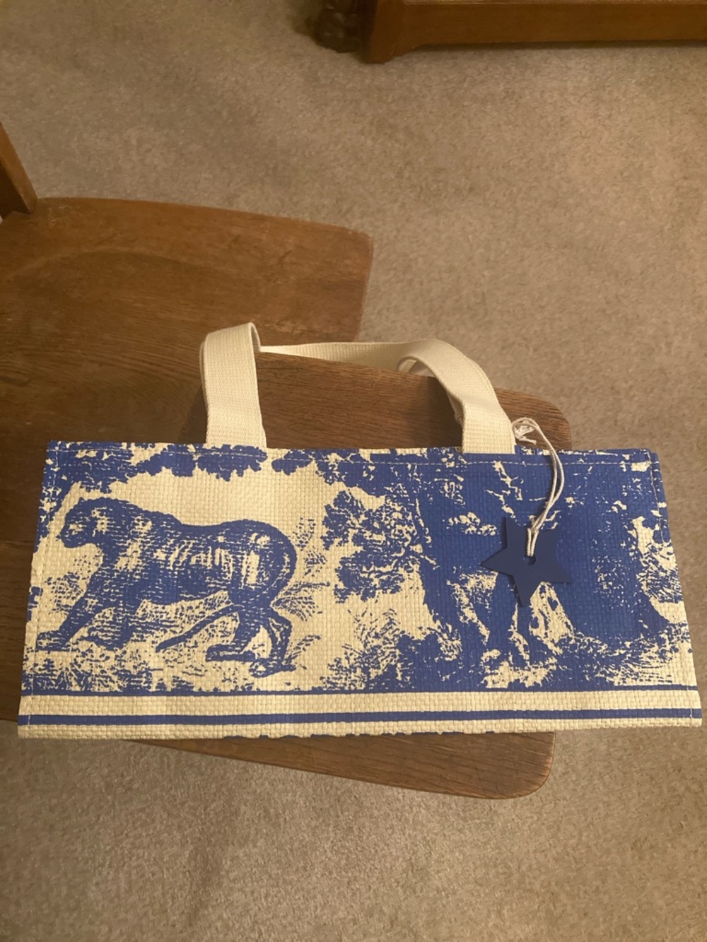 CHRISTIAN DIOR DIORIVIERA Blue Straw Tote with Star Charm NWOT - Picture 8 of 10